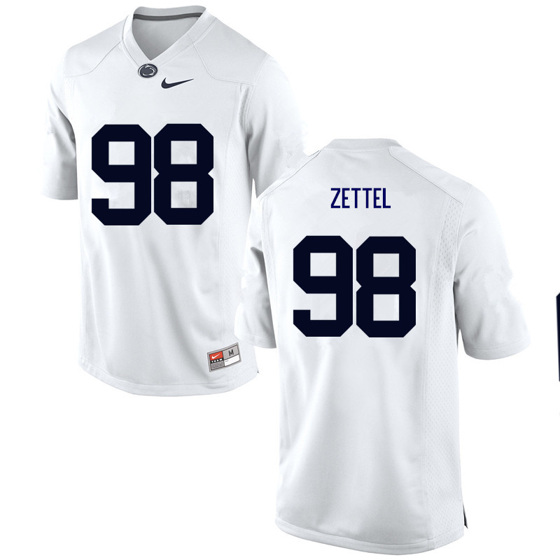 Men Penn State Nittany Lions #98 Anthony Zettel College Football Jerseys-White